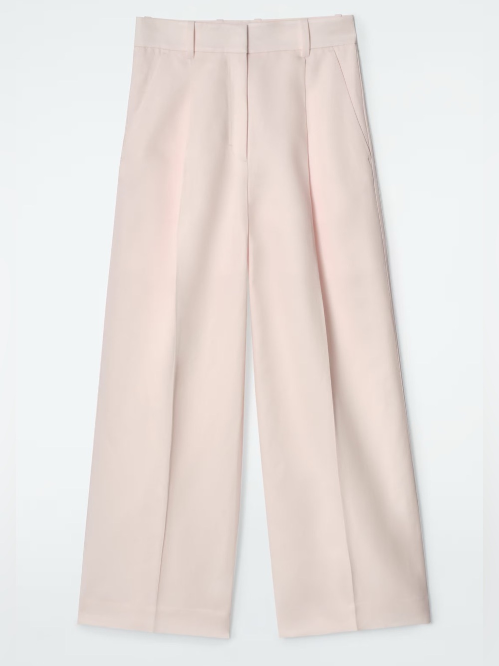 NWOT RELAXED LINEN-BLEND WIDE-LEG TROUSERS BLUSH PINK